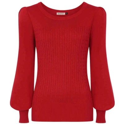 Afbeelding van Banned Una Gebreide trui XL Bordeaux rood