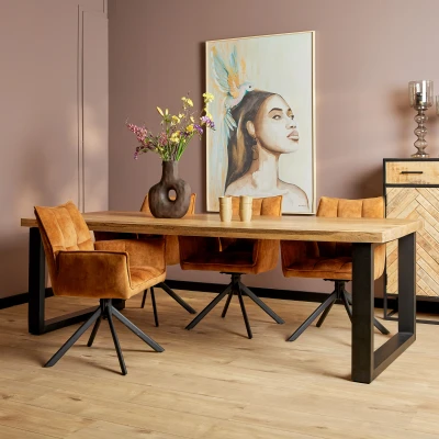Afbeelding van Eetkamertafel Sanne Eettafel mangohout 240 cm