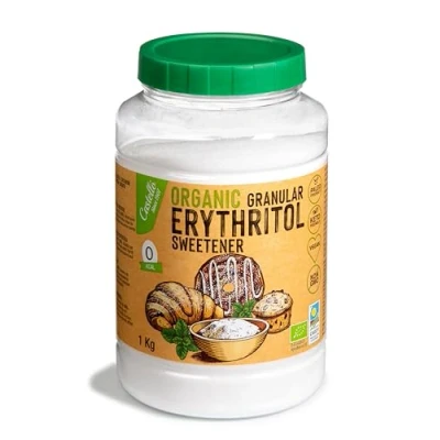 Afbeelding van Zoetstof Erythritol Bio Ecologische 10g = 7g suiker Natuurlijke Suikervervanger Keto en Paleo 0 Glycemische Index Calorieën Netto Koolhydraten Geen GMO Castello since 1907 1 kg