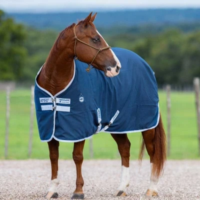 Afbeelding van Amigo Staldeken met Kruissingels Poly Navy/Silver 115/168
