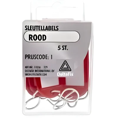 Afbeelding van Deltafix sleutel toebehoren sleutellabels rood 5 st.