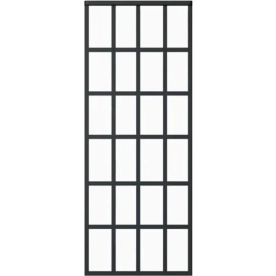 Afbeelding van vidaXL Schuifdeur 76x205 cm ESG glas en aluminium zwart