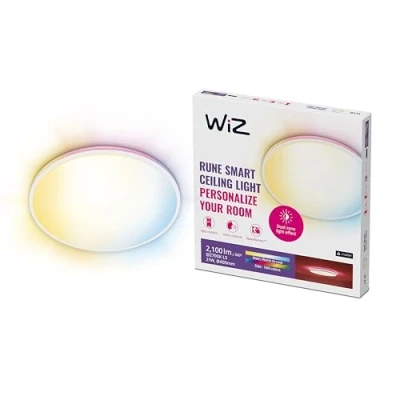 Afbeelding van WiZ Plafondlamp Rune Wit Slimme LED Verlichting Gekleurd en Licht Geïntegreerd 21W Wi Fi
