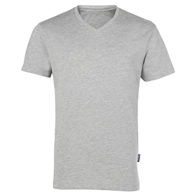 Afbeelding van Herenshirt &#039;Luxury V Neck Tee&#039; met korte mouwen Grey Melange 3XL