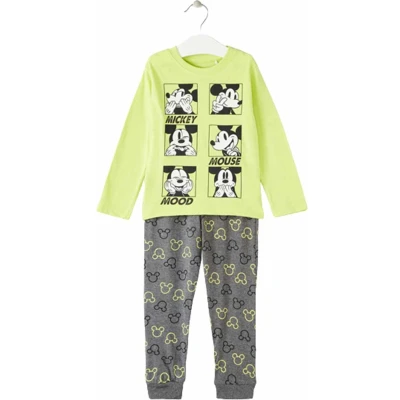 Afbeelding van Mickey Mouse pyjama maat 92 pyama geel met antraciet