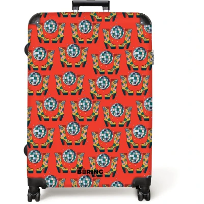 Afbeelding van NoBoringSuitcases.com® Koffer groot Reiskoffer lichtgewicht Retro disco laarzen patroon kleurrijk Rolkoffer met 4 wielen Grote trolley XL 98 liter bagage