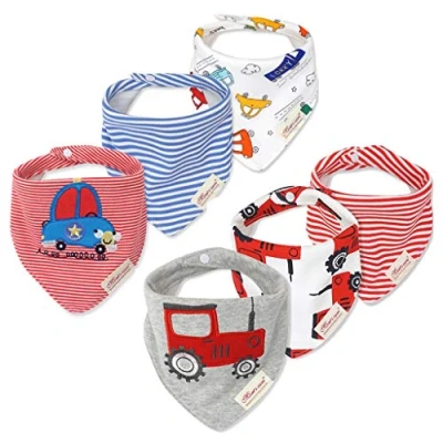 Afbeelding van Halsdoek baby jongen 6 stuks driehoekige doek slabbetje katoen bandana&#039;s verstelbare spuugdoek super absorberende halsdoeken 0 36 maanden