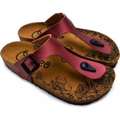 Afbeelding van GOBY Rode Sandalen Slippers Hoge kwaliteit Handmade Maat 37