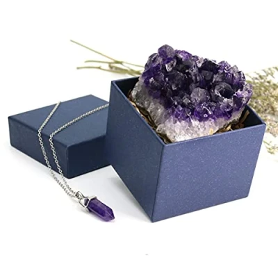 Afbeelding van Nvzi Amethist kristal,Amethist kristal kettingen,Amethist geode kristallen,Cristal steen,Raw Crystal Cluster,Bescherming kristallen,Healing kristallen,Paars geschenken(ongeveer 240G)