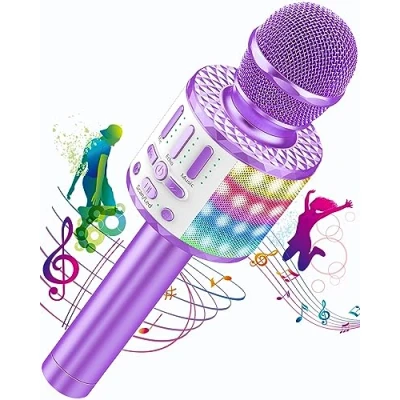 Afbeelding van Kinderen Karaoke Microfoon Machine Speelgoed Voor Meisjes Bluetooth Met Led Verlichting, Verjaardag Cadeau Jongens 3 4 5 6 7 8 9 10 11 12 Jaar Oud