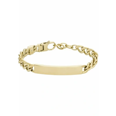 Afbeelding van Fossil JF04465710 Armband Graveerplaat staal goudkleurig 18,5 20,5 cm