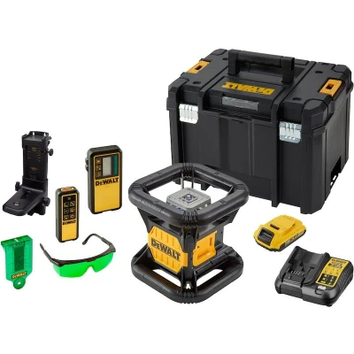 Afbeelding van DeWalt DCE079D1G SET 18V XR Volautomatische roterende laser groene + Statief en Meetlat