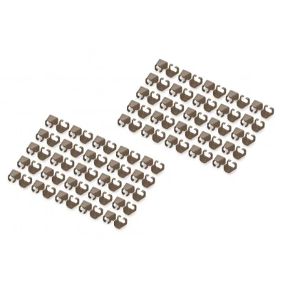 Afbeelding van DIGITUS kleurclips voor RJ45 patchkabels kleurorganisatie van netwerkkabels beter kabelbeheer 100 stuks CAT 5e, 6 &amp; 6A LAN kabels AWG 24/7 tot 27/7 Bruin