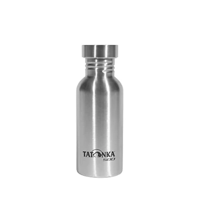Afbeelding van Tatonka roestvrijstalen drinkfles, stalen fles, 0,5 l, onbreekbare waterfles met schroefsluiting, vaatwasmachinebestendig en BPA vrij (500 ml)