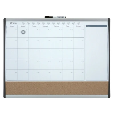 Afbeelding van Whiteboard Nobo magnetische planner met prikbord van kurk 585x430mm