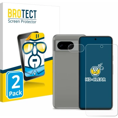 Afbeelding van BROTECT Screenprotector voor Google Pixel 8 (Voor+Camera) Folie Beschermfolie transparant (2 Stuks)