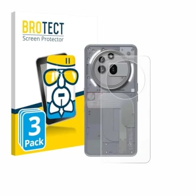 Afbeelding van BROTECT Screenprotector voor Nothing Phone (3a) Pro (Achterkant) Folie Beschermfolie Beschermglas transparant (3 Stuks)