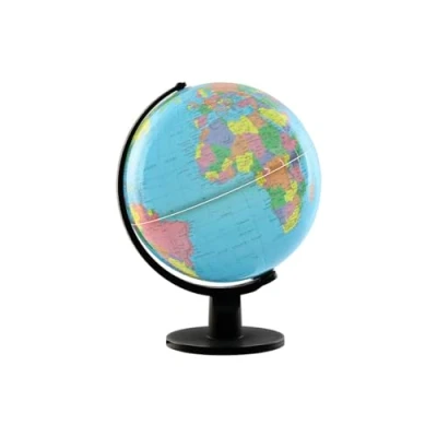 Afbeelding van Wereldbol Home ESPRIT Blauw Zwart PVC 33 x 32 41 cm