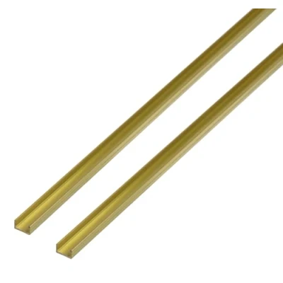 Afbeelding van Alberts 497675 U profiel, messing, 1000 x 6 mm, set van 2