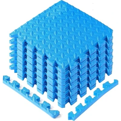 Afbeelding van Yes4All EZR0 12SQFT es4All in elkaar grijpende EVA randen schuimvloermatten voor fitnessapparatuur (24 grijs 6 stuks), C. 12 vierkante voet (12 tegels) blauw