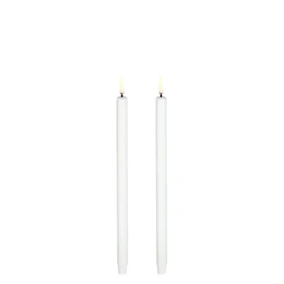 Afbeelding van Uyuni LED Kleine TafelKaars Wit Smooth, Set van 2, 1,3x25cm