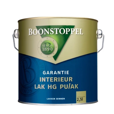 Afbeelding van Boonstoppel Garantie Interieur Lak HG PU/AK 2,5 liter Hoogglansverf voor hout binnen (waterbasis)
