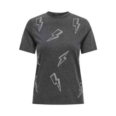 Afbeelding van ONLY Onlharper LIFE Tshirt print, Dames, Maat: Small, Black