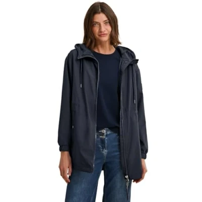 Afbeelding van Cecil Damesjas met capuchon, donkerblauw., XS