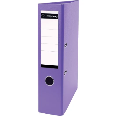 Afbeelding van Pergamy ordner, voor ft A4, uit PP en papier, zonder beschermrand, rug van 7,5 cm, paars ordner