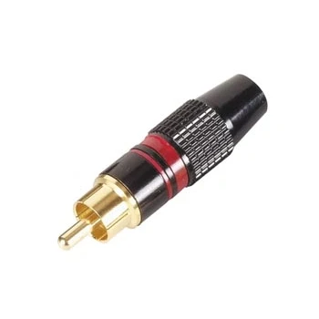 Afbeelding van Mannelijke Rca Plug Vergulde Stekker Zwarte Behuizing Rode Ring