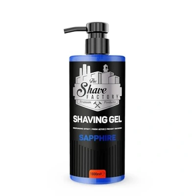Afbeelding van The Shave Factory Shaving Gel Perfecte Scheren Ervaring, Hydratatie, Bescherming en Comfort voor Mannen Premium Scheergel een Ultragladde Verfrissende Scheerbeurt (Sapphire, 1000ML)
