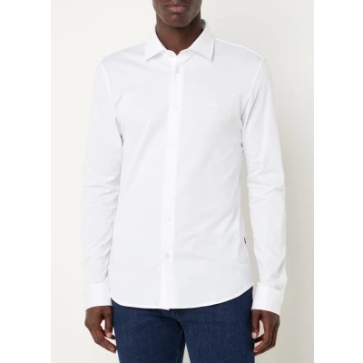 Afbeelding van BOSS gemêleerd slim fit overhemd Mysoft_2 groen