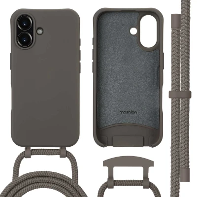 Afbeelding van Apple iPhone 16 MagSafe Hoesje Siliconen en TPU (zacht) imoshion Softcase/Koordhoesje/Backcover Bruin Telefoonhoesje Black Friday Deals
