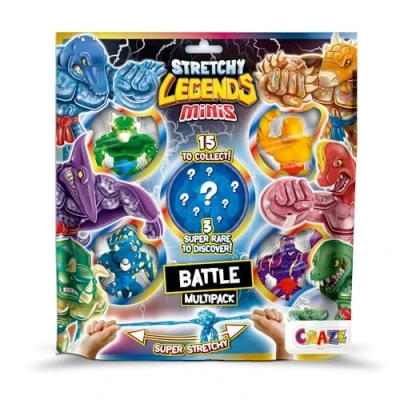 Afbeelding van CRAZE Stretchy Legends Minis Multipack Battle 5 x elastische actiefiguren voor kinderen, kleverige &amp; rekbare superheldenfiguren om te verzamelen