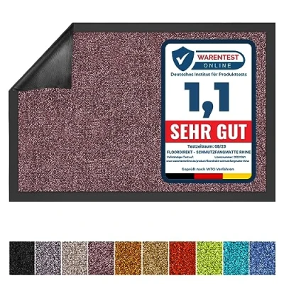 Afbeelding van Floordirekt Schoonloopmat ‘Rhine’ wasbare en effectieve vloermat/vuilvangmat/deurmat met Antislip achterkant Polyamide 135 x 200 cm lila