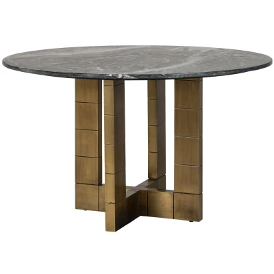 Afbeelding van Richmond Interiors Eettafel Collada 130Ø (Black/gold)