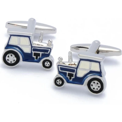 Afbeelding van Manchetknopen Tractor Trekker Blauw en Zwart