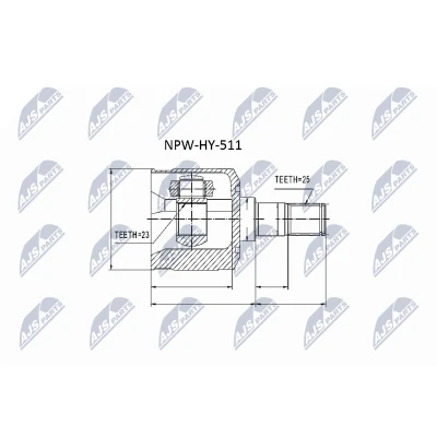Afbeelding van Homokineet reparatie set, aandrijfas NTY NPW HY 511