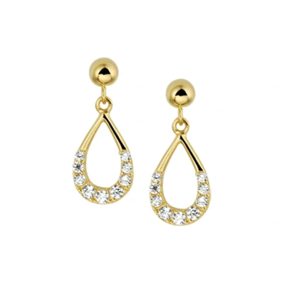 Afbeelding van Trendjuwelier huiscollectie Oorhangers Zirkonia Geelgoud Glanzend 16