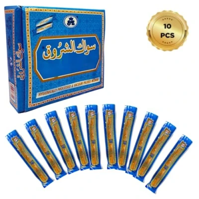 Afbeelding van IDOBY Miswak tandenborstel, set van 10 tandenborstels, traditionele 100% natuurlijke Siwak stuk, reinigings en witmakend, milieuvriendelijk duurzaam