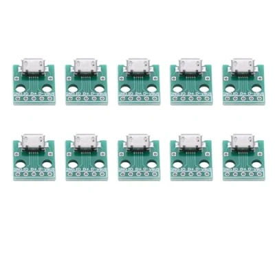 Afbeelding van 10 stuks Vrouwelijke USB Board Micro naar Kaart Adapter Dip 5 Pin 2.54mm Pitch Type A Aansluitkaart