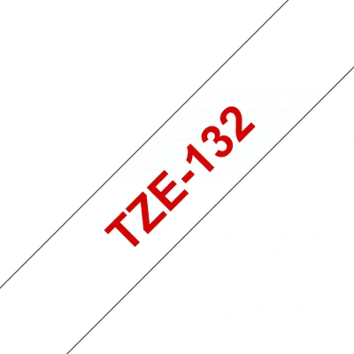 Afbeelding van Brother TZe 132 Tape Rood op transparant (12 mm)