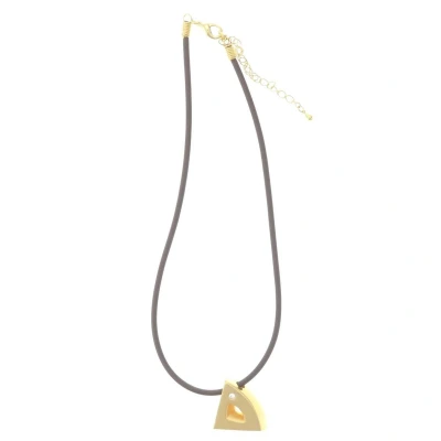 Afbeelding van Behave Ketting bruin met hanger goud kleur 41 cm
