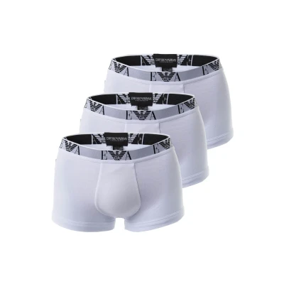 Afbeelding van Emporio Armani Underwear 3 pack Trunk Essential Monogram Boxershorts, wit, M (3 pack),
