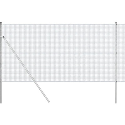 Afbeelding van vidaXL Gegoten Draadhek met 13 Palen 1x50 m Gegalvaniseerd Staal