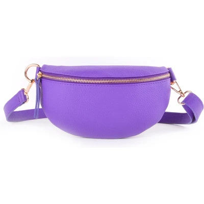 Afbeelding van Giuliano Lederen Bumbag/Heuptas paars made in Italy