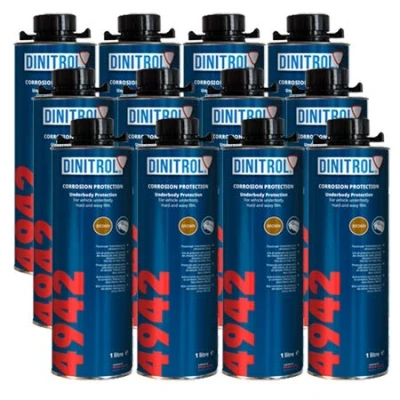Afbeelding van REJEL DINITROL 4942 ONDERBODY WAX (BROWN) 12 x 1 Liter BLIJKEN (met Schutz stijl schroefdop)