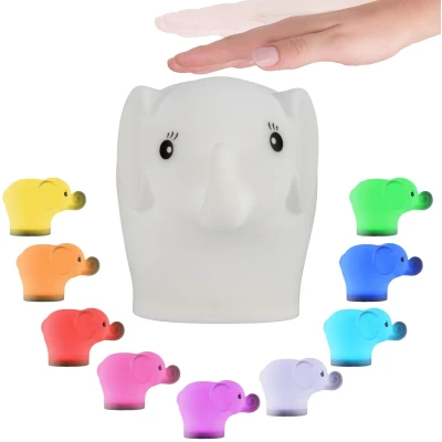 Afbeelding van Pauleen 48234 Night Elephant Nachtlampje voor kinderen, met accu, led kinderkamerlamp kleurverandering, gemaakt van BPA vrije siliconen