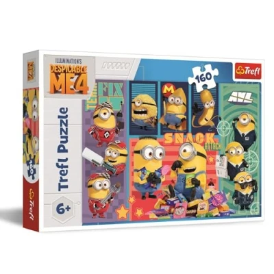 Afbeelding van Trefl Despicable Me 4, Minions vreugde puzzel met 160 stukjes Kleurrijke de helden uit cartoon, Creatieve ontspanning, Plezier voor kinderen vanaf 6 jaar