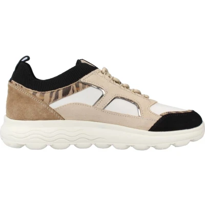 Afbeelding van Geox D Spherica Dames Sneaker, Off White Lt Taupe, 37 EU